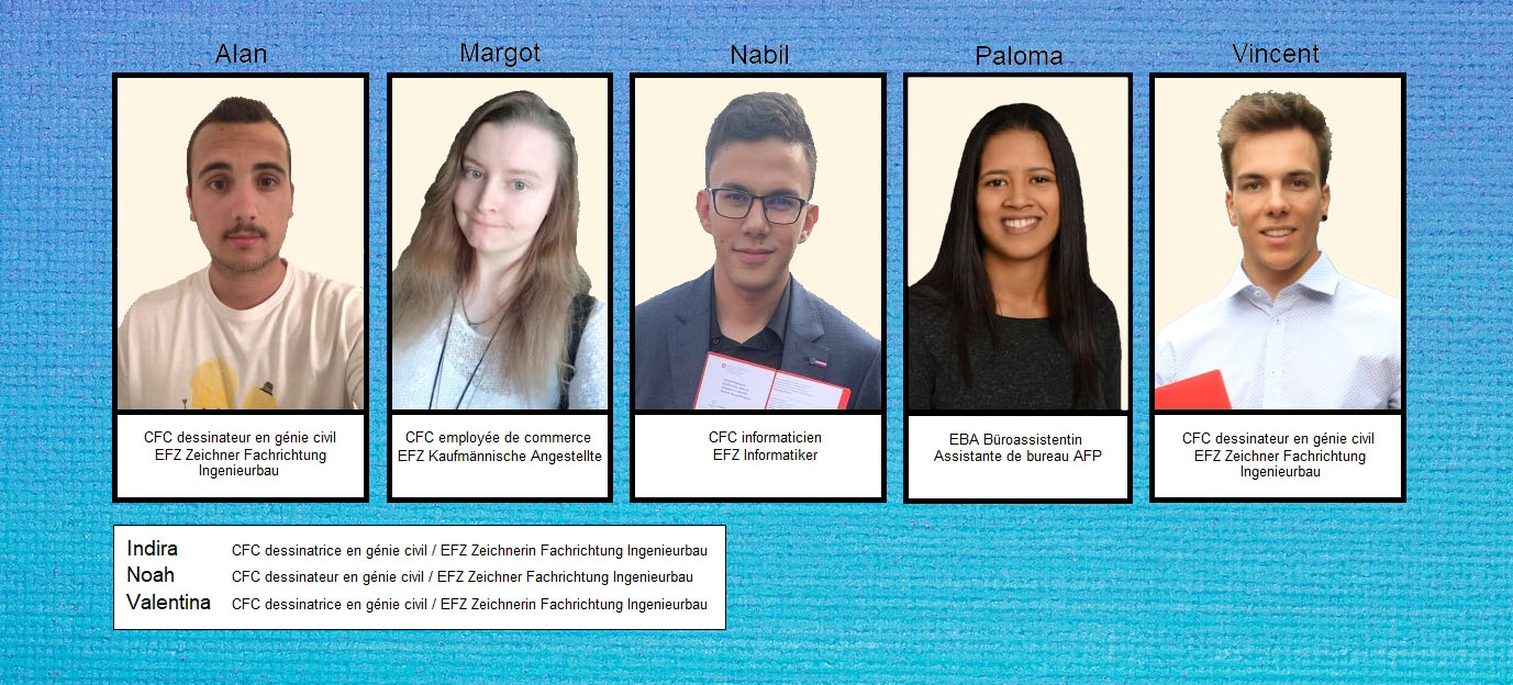 Nouveaux apprentis diplomés chez CSD