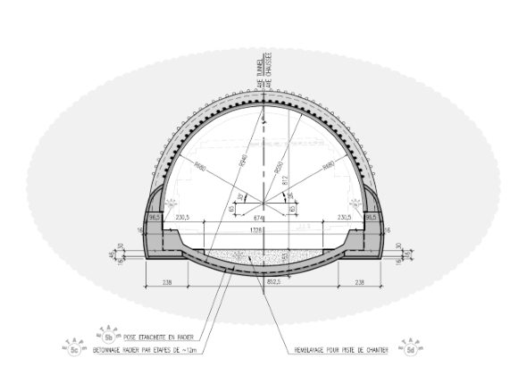 Réalisation du tunnel de la route des nations